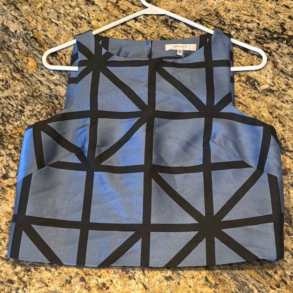 Milly Blue Geometric Women's Top